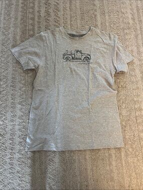 good vibes by Life is Good Bicycle and Truck Gray Crewneck Graphic Tee Large